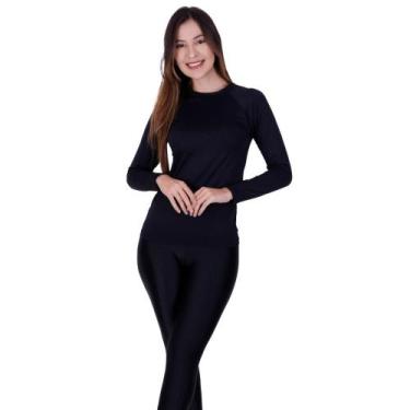 Imagem de Blusa Fitness Térmica Segunda Pele Camisa Proteção Solar UV 50+ -C2 BL