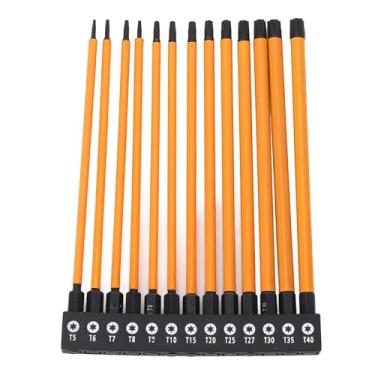 Imagem de WALFRONT Conjunto de Bits de Chave de Fenda S2 Liga de Aço 1/4 pol. Conjunto de Bits Torx Longos para Garagens de Montagem de Móveis