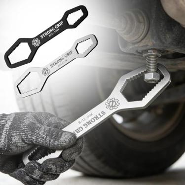 Imagem de Conjunto universal de chaves autoapertadas, 2 unidades, aço inoxidável, ajustável, ferramenta de padrão de engrenagem de extremidade dupla para porcas, parafusos, tubos, reparos domésticos