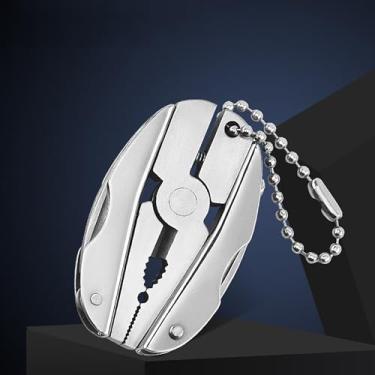 Imagem de Alicate multiferramentas de aço inoxidável com canivete de bolso, multiferramenta compacta dobrável EDC para acampamento, caminhada, sobrevivência, uso ao ar livre, transporte diário, presente para