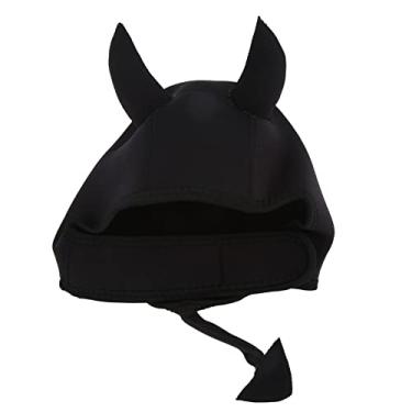 Imagem de Touca de natação com desenho animado Ainoli, chapéu de mergulho com alça de queixo para surf e mergulho preto