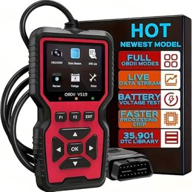 Imagem de Scanner OBD2 Ferramenta profissional de diagnóstico de carro resistente com gráficos de dados ao vivo, leitor de código/raser, verificar a luz do motor, tração VIN, status de emissões para a maioria