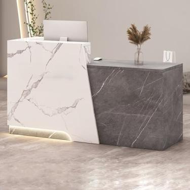 Imagem de Mesa de recepção, balcão de recepção, mesa de recepção de salão, mesa de recepção em pé, recepção pequena, balcão de loja, mesa de recepção em forma de L, caixa e balcão de recepção com balcão