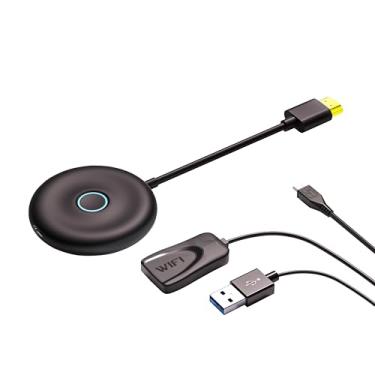 Imagem de Adaptador de tela HDMI sem fio 4K, para espelhamento iOS/MacOS/Android, tela de transmissão para TV/projetor/monitor, usado para discurso/reunião/home theater, WiFi de banda dupla de 2,4 GHz e 5 GHz