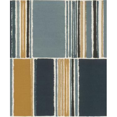 Imagem de Papel de Parede Barbara Home Geométrico Azul e Marrom 484441