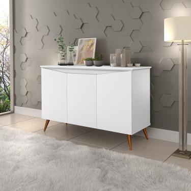 Imagem de Buffet Aparador Encanto - 3 Portas Prateleira Interna Mdf Branco - Movelove Branco