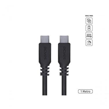 Imagem de Cabo Para Celular Smartphone Usb Tipo C 2.0 Para Usb Tipo C - Type C 2.0 1 Metro Preto - Pucp-01