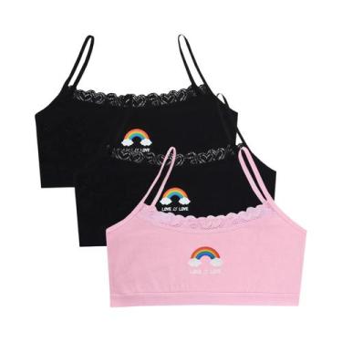 Imagem de Sutiãs De Treino Pequenos Com Estampa De Arco-Íris Para Meninas Adoles