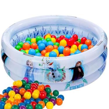 Imagem de Piscina Banheira Inflável Frozen 100 Litros Infantil Criança Menina Co
