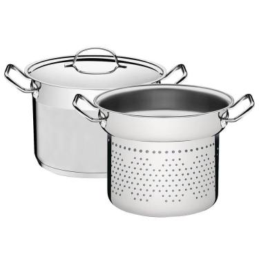 Imagem de Jogo Cozi-pasta Tramontina Professional 2 Peças 24 Cm Em Aço Inox Fundo Triplo 65620400