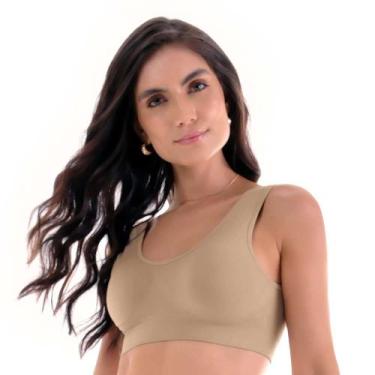 Imagem de Sutiã Anatômico Alta Cobertura com Bojo Removível sem Costura Bege Zee