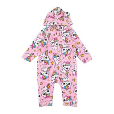 Imagem de Macacão Pelúcia Fleece Bebe Infantil Zíper Quentinho P/ Frio - AG Indu