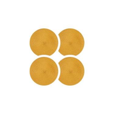 Imagem de Jogo Americano Dourado 37cm Kit 4 Rafimex