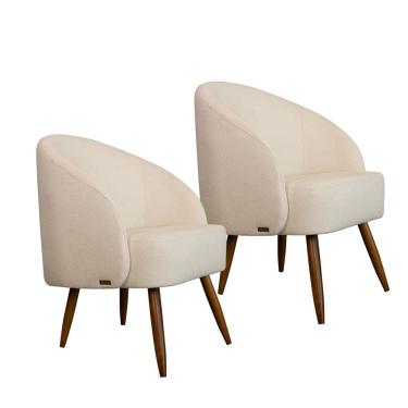 Imagem de Kit 2 Poltronas Caires em Madeira Eucalipto Movellu Home