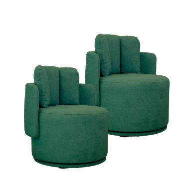 Imagem de Kit 2 Poltronas Meca com Pes de Base Giratoria Movellu Home