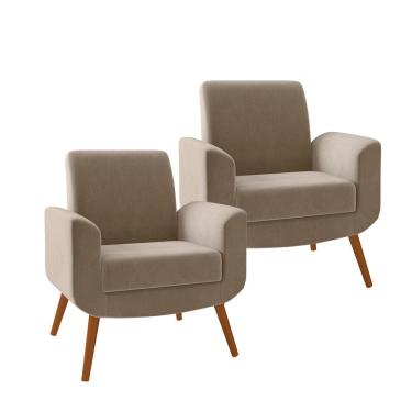Imagem de Kit 2 Poltronas Turim em Madeira de Eucalipto Movellu Home