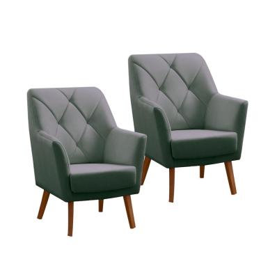 Imagem de Kit 2 Poltronas Grecia em Madeira Eucalipto Movellu Home
