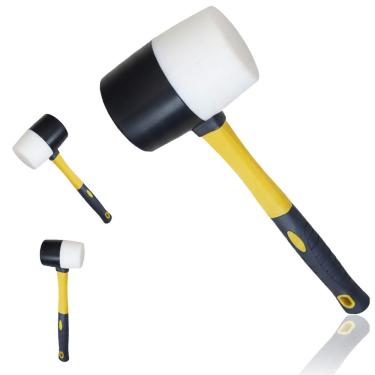 Imagem de Martelo De Borracha Assentar Piso Azulejo Ergonomico Obra Marreta Construçao Ceramica Manutencao Reparo