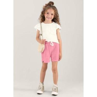 Imagem de Shorts jeans infantil menina Brandili Rosa-Feminino