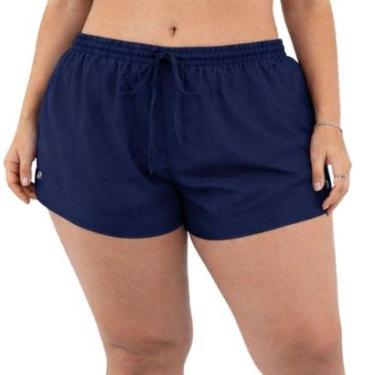 Imagem de Short Tactel Feminino Plus Size Cós Elástico com Cordão Leve Confortável-Feminino