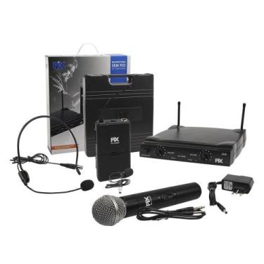 Imagem de Microfone Sem Fio Uhf 60 Metros Bastão + Headset 668,70Mhz - PIX