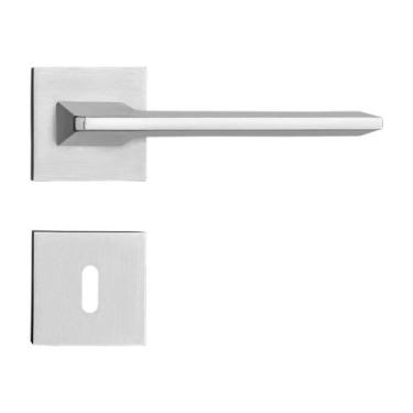 Imagem de Fechadura Porta Externa Pado Sara Escovada Acetinada 55mm Roseta Quadr