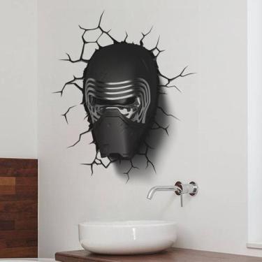 Imagem de Adesivo de parede Star Wars 3D Kylo Ren Helmet para quartos de criança