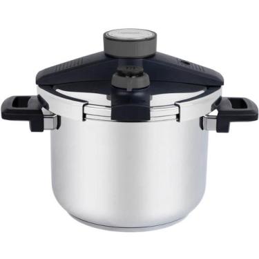 Imagem de Panela de Pressão 6L Tramontina Presto Aço Inox Fundo Triplo 22cm 5 Di