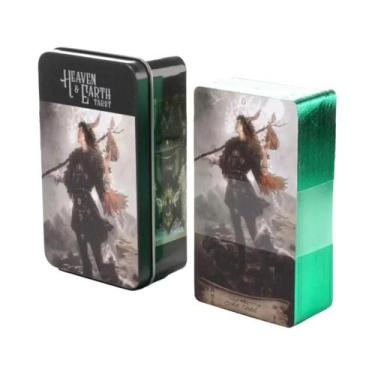 Imagem de Baralho De Tarot Manara Com Borda Dourada 78 Cartas Em Caixa De Lata J