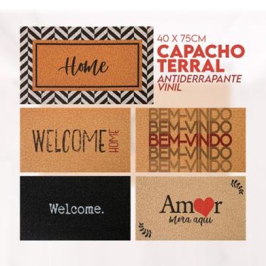 Imagem de Tapete De Entrada Capacho Vinil Terral 40cm x 75cm Kapazi, Bem-vindo