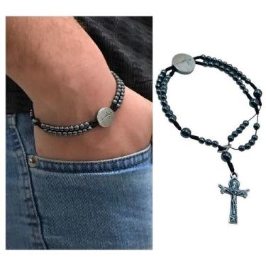 Imagem de Pulseira Terço de Pulso Fé Hematita 4 mm - FORNECEDOR 6