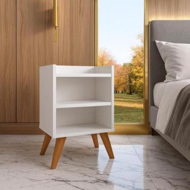Imagem de Mesa Lateral para Quarto com 2 Prateleiras  Compacta, Prática e Versát