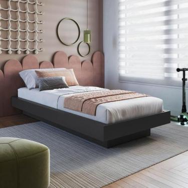 Imagem de Cama de Solteiro Flutuante 92cm x 192cm para Quarto - Art In Q, GRAFIT