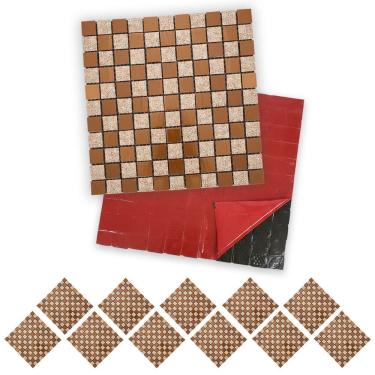 Imagem de Pastilha De Vidro Autocolante Kit 11 Uni Parede Cozinha Banheiro Decorativa Facil Aplicacao Moderna Reforma Requintado