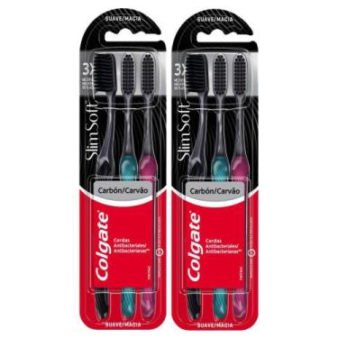 Imagem de Kit Escova Dental Colgate Slim Soft Black 6 Unidades