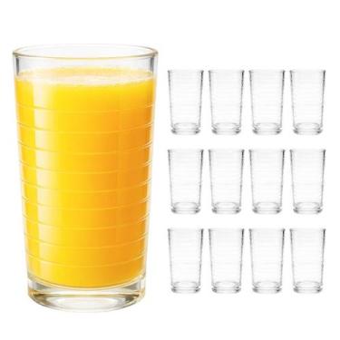 Imagem de Kit 12 Copos De Vidro Arizona Texturizado Transparente 350ml - CLICK H