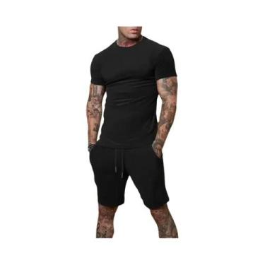Imagem de Conjunto Esportivo Masculino De Verão, Camiseta Respirável E Shorts, C