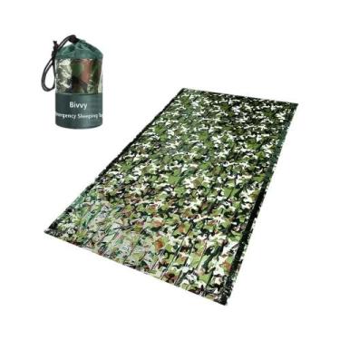 Imagem de Saco De Dormir De Emergência Camuflado Impermeável PE 120x200cm Para C