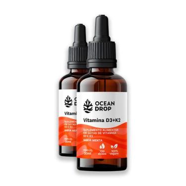 Imagem de Kit 2 Vitamina D3 K2 30ml Ocean Drop Sabor Menta, menta