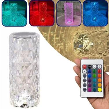 Imagem de Abajur Led Touch Luminaria Cristal Usb C/ Controle 16 Cores - Top