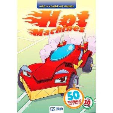Imagem de Livro infantil 50 páginas p colorir meninos hot machines - RIDEEL