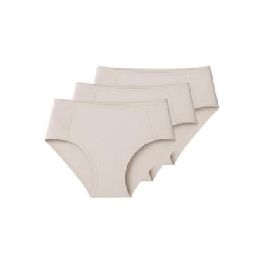 Imagem de Kit com 3 Calcinhas Alta Liz 50398, Bege, G