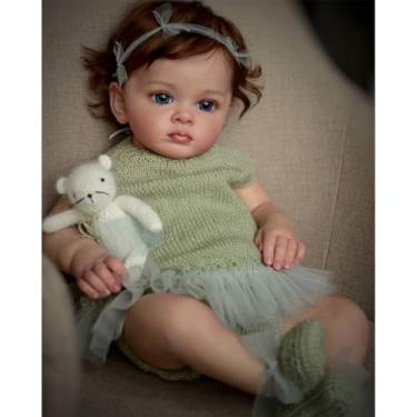 Imagem de SHENGX Bebe Reborn Realista,55cm/22" Silicone Realista Bebe,Todo o corpo pode ser imers...