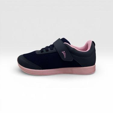 Imagem de Tênis Infantil Ortopasso Jogging Menina Azul Marinho e Rosa-Feminino
