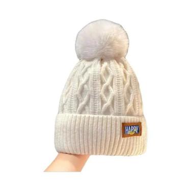 Imagem de Gorro De Tricô Unissex Quente Em Cor Sólida, Capuz De Crochê Macio Par