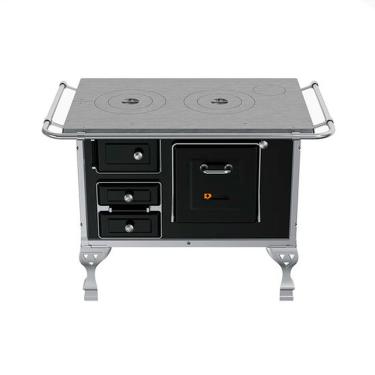 Imagem de Fogão A Lenha N1 2 Bocas Saída Chaminé A Direita Petrycoski Preto