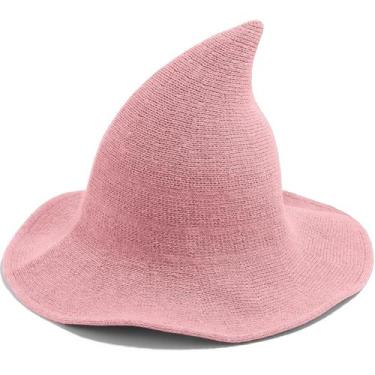 Imagem de Chapéu de bruxa de Halloween Wool Blend Leuceiy rosa dobrável