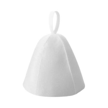 Imagem de Chapéu De Sauna Em Feltro De Lã Grosso, Proteção Para Cabelo, Touca De