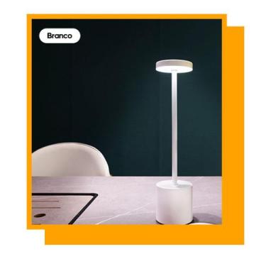 Imagem de Luminária de Mesa 3 Tons Cabeceira Luxuosa Abajur Recarregável Escriva