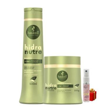 Imagem de Kit Haskell Hidranutre Shampoo 500ML + 1 Mascara 500ML + Presente Lour
